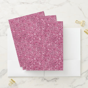 Pink Glitz Glitter Pocket Folder