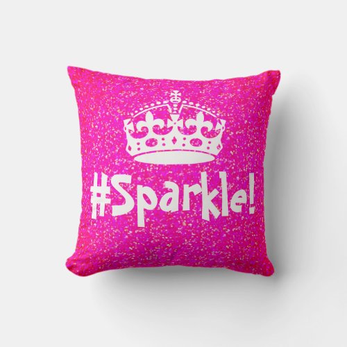 Pink Glitz Royal Sparkle Princess Throw Pillow