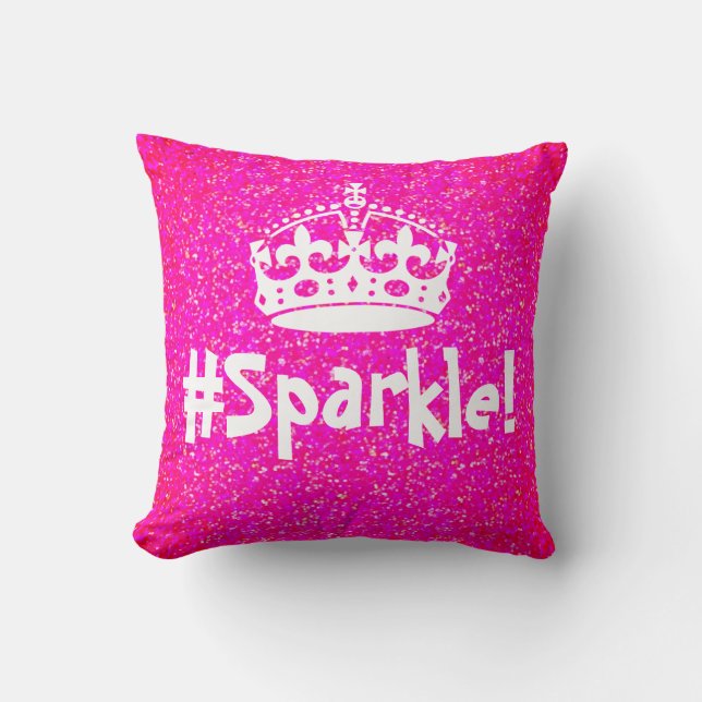 Pink Glitz, Royal Sparkle, Princess Throw Pillow (Front)