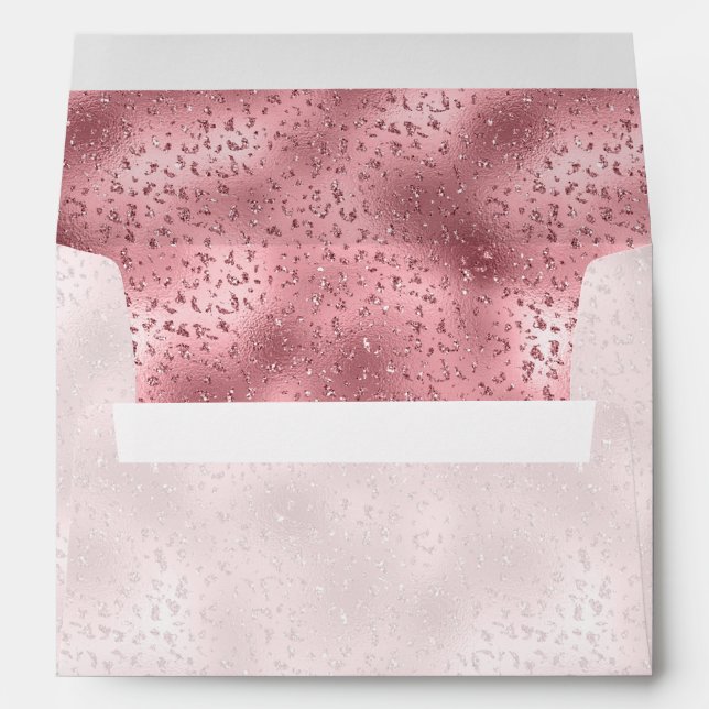 Pink Glitzy Cheetah Print Envelope (Back (Bottom))