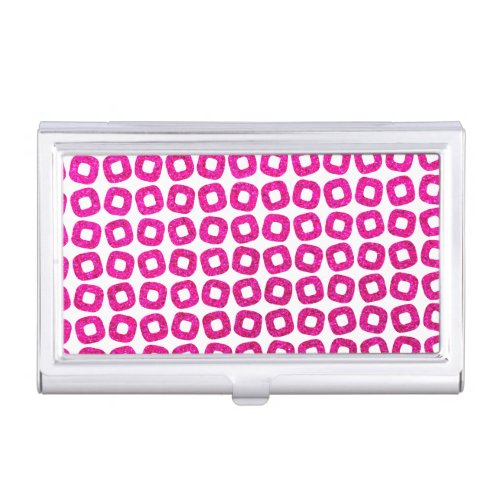 Pink Glitzy Geometric  Business Card Case