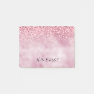 Pink Glitzy Glitter Post-it Notes