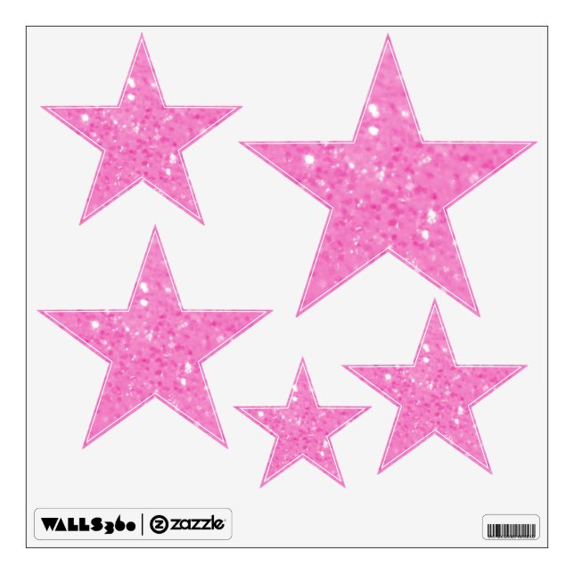Pink Glitzy Look Stars: Wall Decals (Front)
