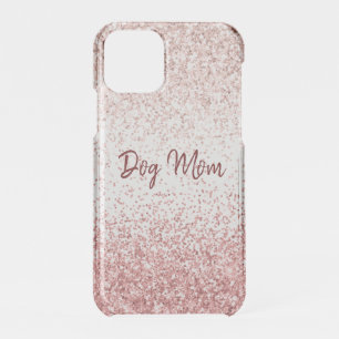 Pink Glitzy Sparkle Glitter Dog Mom iPhone 11 Pro Case