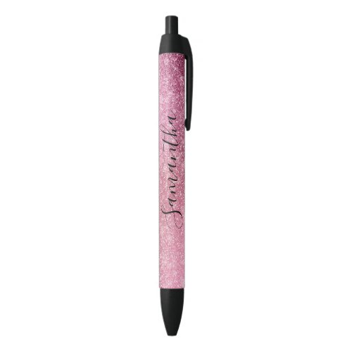 Pink Glitzy Sparkle Personalized  Black Ink Pen