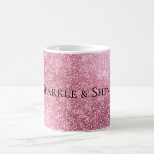 Pink Glitzy Sparkle Personalized  Coffee Mug