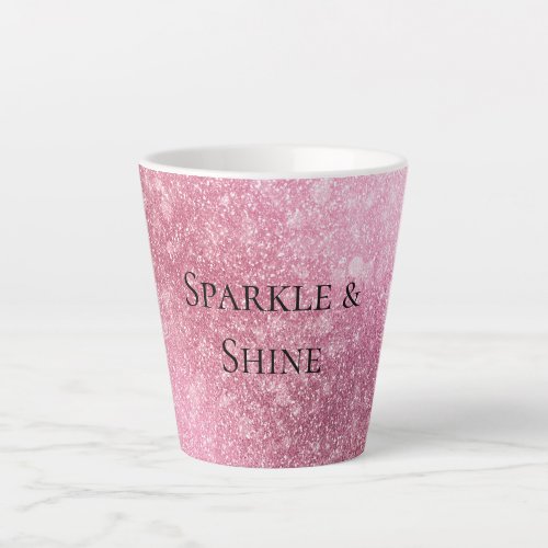 Pink Glitzy Sparkle Personalized  Latte Mug