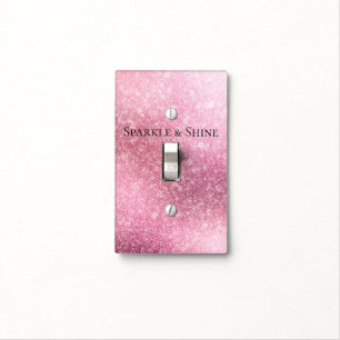 Pink Glitzy Sparkle Personalized Light Switch Cover