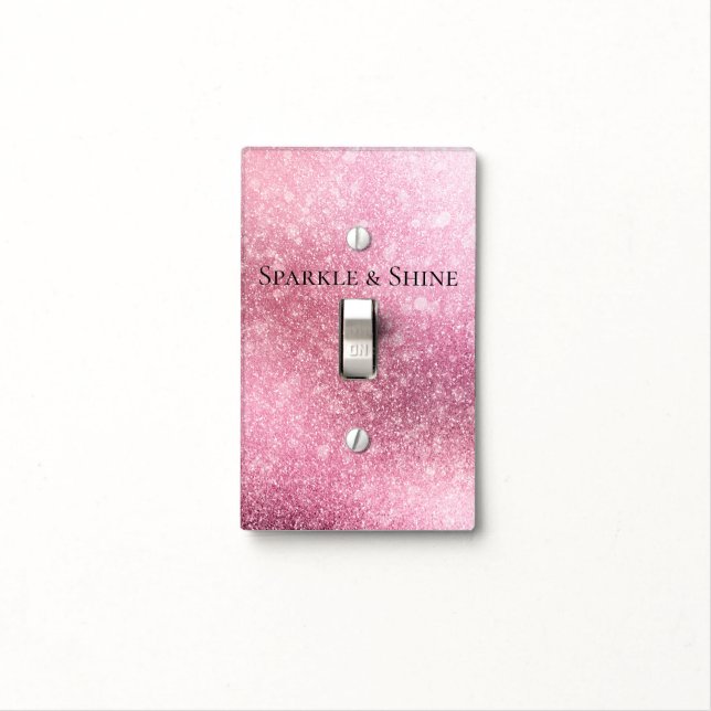 Pink Glitzy Sparkle Personalized  Light Switch Cover (In Situ)