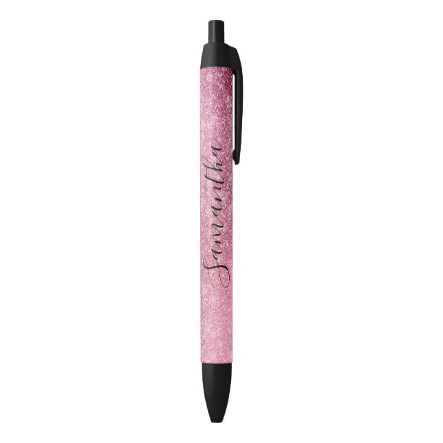 Pink Glitzy Sparkle Personalized  Pen (Bottom (Vertical))