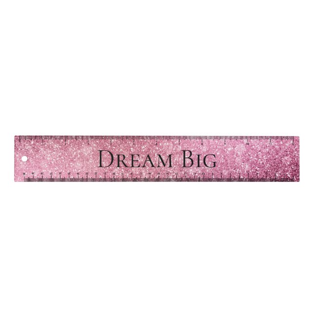 Pink Glitzy Sparkle Personalized  Ruler (Front)