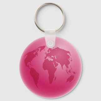 Pink Globe Keychain