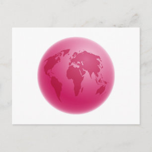 Pink Globe Postcard
