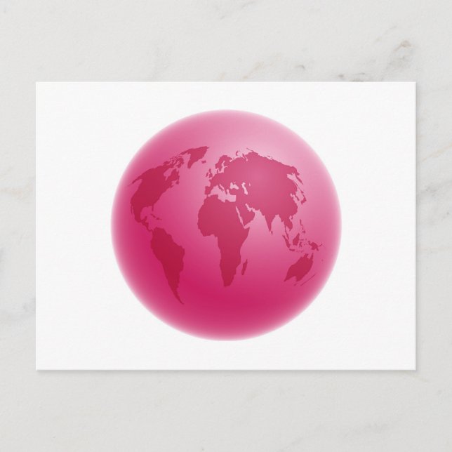 Pink Globe Postcard (Front)