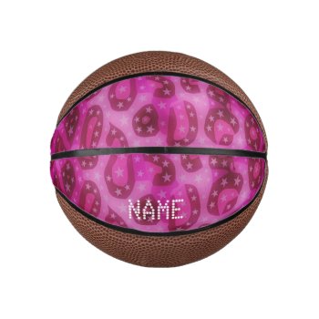 Pink Glossy Cheetah Mini Basketball by TeensEyeCandy at Zazzle