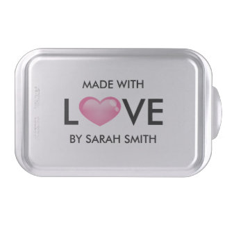 Pink Glossy Heart Made With Love Cake Pan