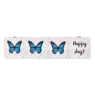 pink glossy stars with blue butterfly beer pong table