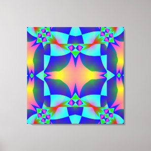 Pink Glow Geometric Design Wrapped Canvas Print