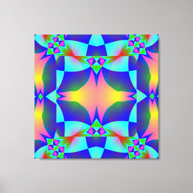 Pink Glow Geometric Design Wrapped Canvas Print (Front)