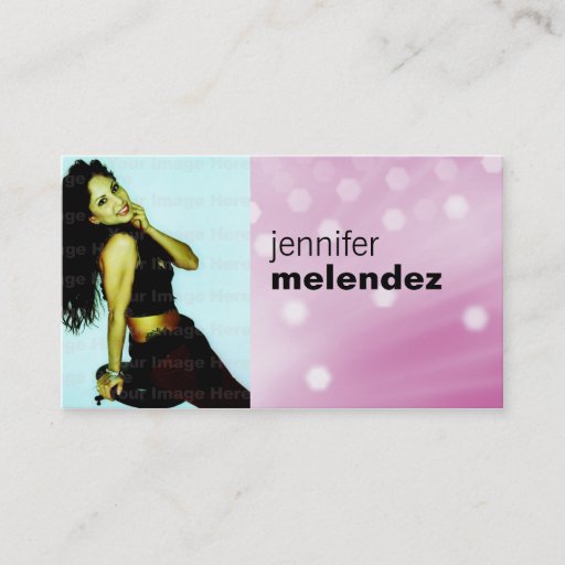 Customizable Pink Glow Headshot Business Card