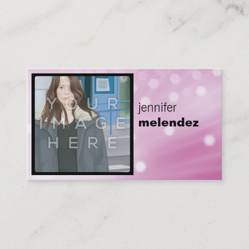 Customizable Pink Glow Headshot Instagram Photo Business Card