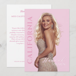 Pink Glow Pageant Titleholder Autograph Promo Card