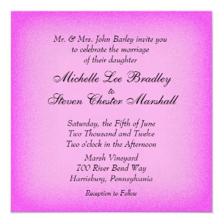 Pink Glow Wedding Invitations
