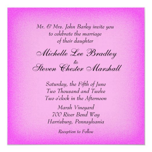 Pink Glow Wedding Invitations