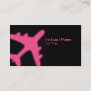 Pink glowing airplane custom business cards
