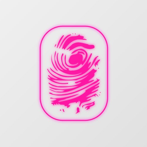 Pink Glowing Fingerprint Window Cling