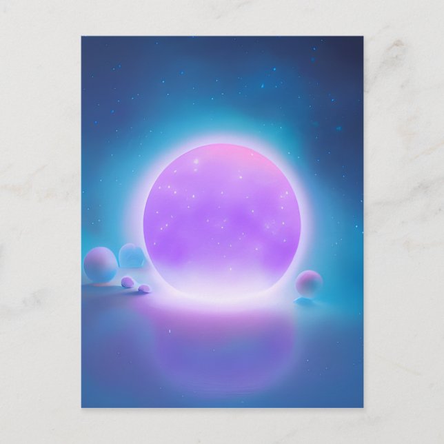 Pink Glowing Planet  Postcard (Front)