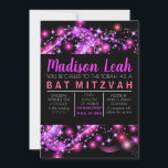 PINK GLOWING STARS Bat Mitzvah Invitation<br><div class="desc">WELCOME!!! I can personally help you with your order! Ask me anything! EVERYTHING is customizable! All my designs are ONE-OF-A-KIND original pieces of artwork designed by me! You can only find them here! Email me requests at: Marlalove@hotmail.com</div>