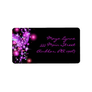 PINK GLOWING STARS Print Your Own Label