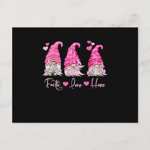 Pink Gnome Breast Cancer Awareness Postcard