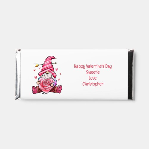 Pink Gnome Personalized Valentines day Gift Hershey Bar Favors