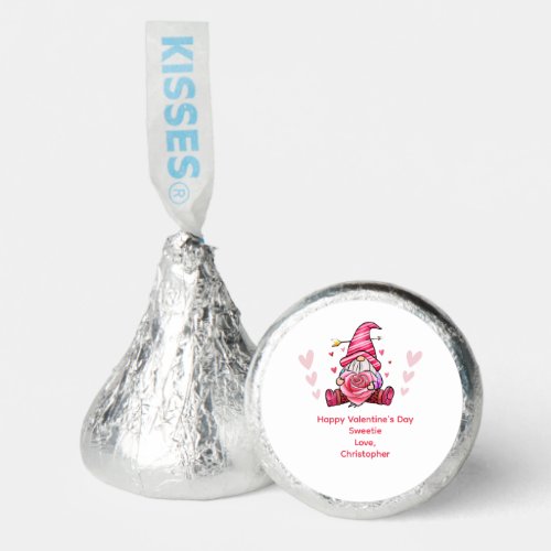 Pink Gnome Personalized Valentines day Gift Hersheys Kisses