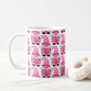 Pink Gnomes Hearts Woodland Scandinavian Cute Coffee Mug