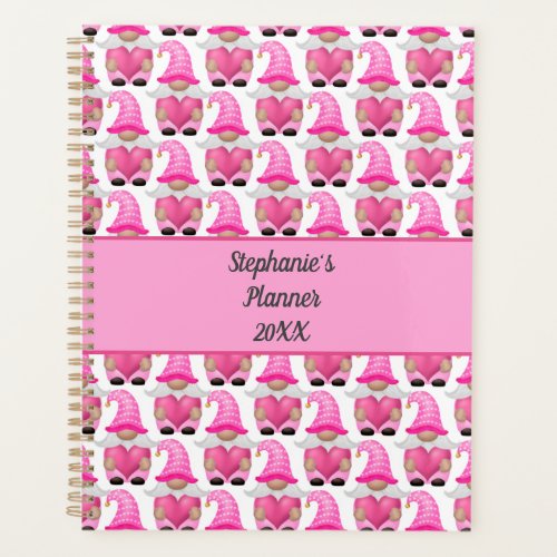 Pink Gnomes Hearts Woodland Scandinavian Cute  Planner