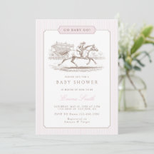 Pink Go Baby Go Derby Baby Shower Preppy Classic 