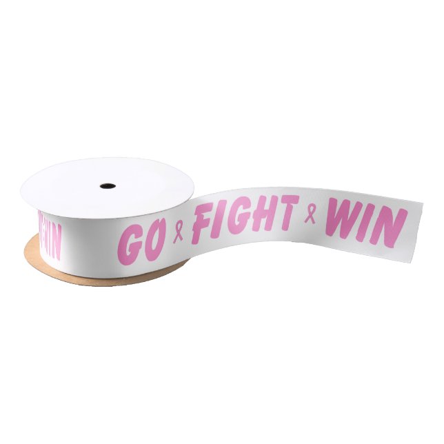 Pink Go Fight Win Satin Ribbon (Spool)