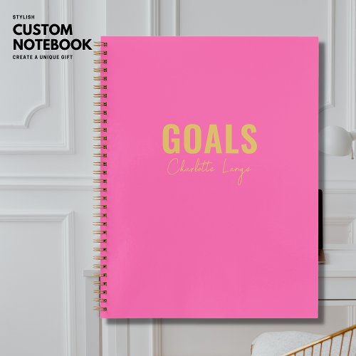 Pink Goals Personalized Notebook To Do List