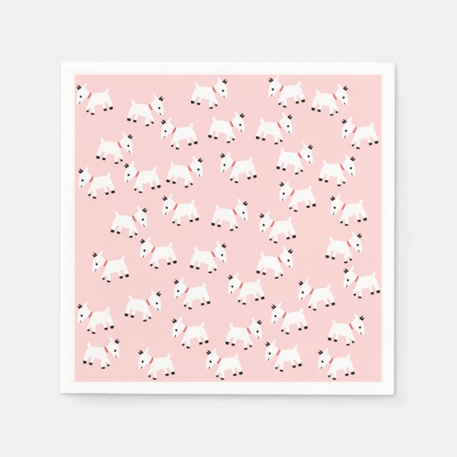 Pink Goats Paper Napkins (Front)