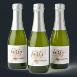 Pink & Gold 40th Birthday Sparkling Wine Label<br><div class="desc">This 40th Birthday sparkling wine label features a pink and gold watercolor splash and a modern chic font combination. With its girly vibes, it is perfect for a modern chic woman. Do you need it for a different age? No problem, it can be personalized by clicking the "PERSONALIZE" button and...</div>
