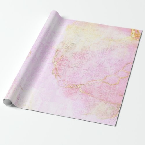 Pink  Gold Abstract Elegance Wrapping Paper