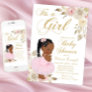 Pink Gold African Princess Tutu Baby Shower Invitation