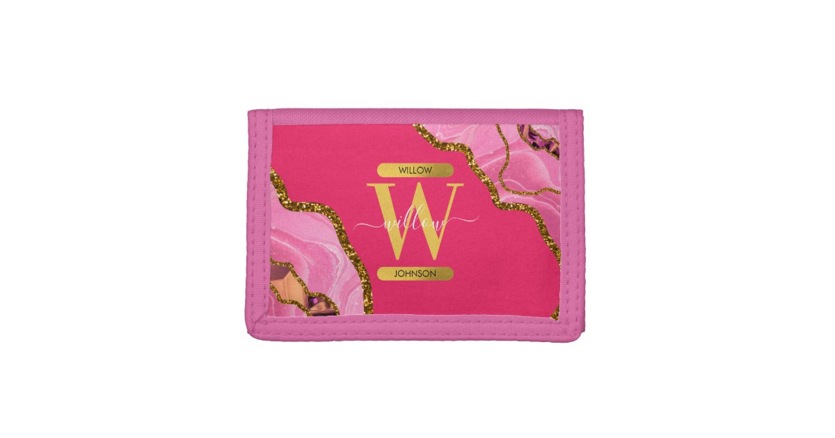 Pink Marble Trifold Wallet