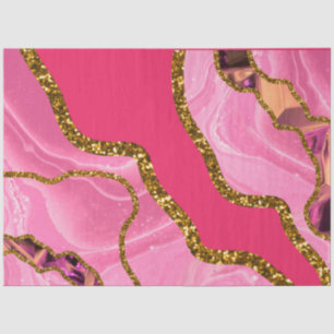 Pink & Gold Agate Geode Glitter Tissue Paper