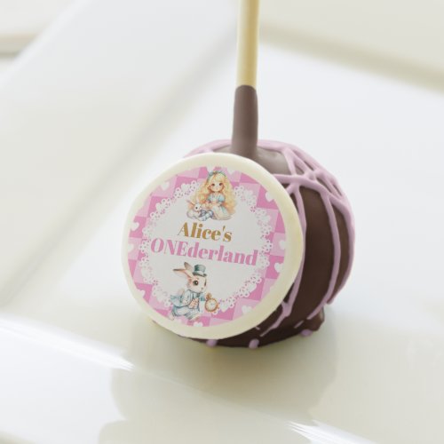 Pink Gold Alice in Wonderland Birthday Tea Party Cake Pops