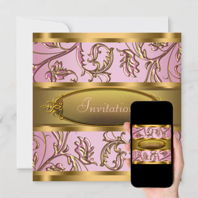 Pink Gold All Occasion Party Invitations Zazzle