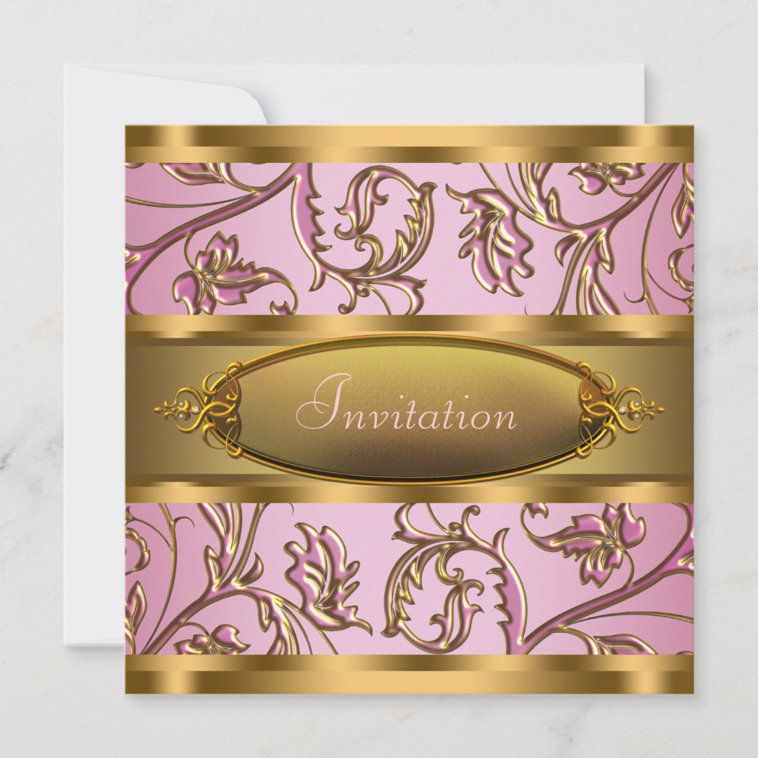 Pink Gold All Occasion Party Invitations Zazzle